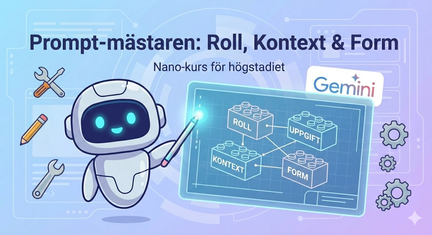 Banner för Nano-kurs: Prompt-mästaren: Roll, Kontext & Form
